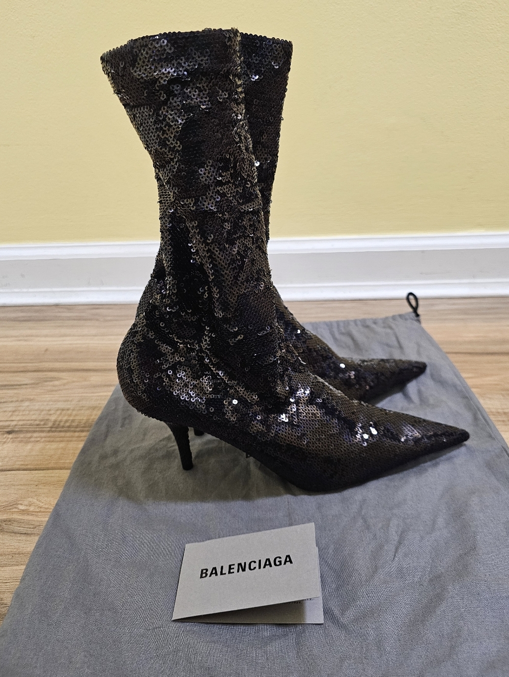 New Balenciaga Sequins Embellished Knife Boots
